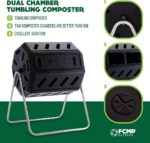 FCMP Outdoor IM4000 Dual Chamber Tumbling Composter Canadian-Made, 100% Recycled Resin - Outdoor Rotating Compost Tumbler Bin for Garden, Kitchen, and Yard Waste, Black (37 Gallon) - Image 4