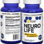 NeuroLife Longevity Supplement - 500mg Taurine & 400mg Berberine Supplement - Clinically Tested MitoPrime L-Ergothioneine - Brain Support for Cognitive Vitality - 60 Berberine Capsules