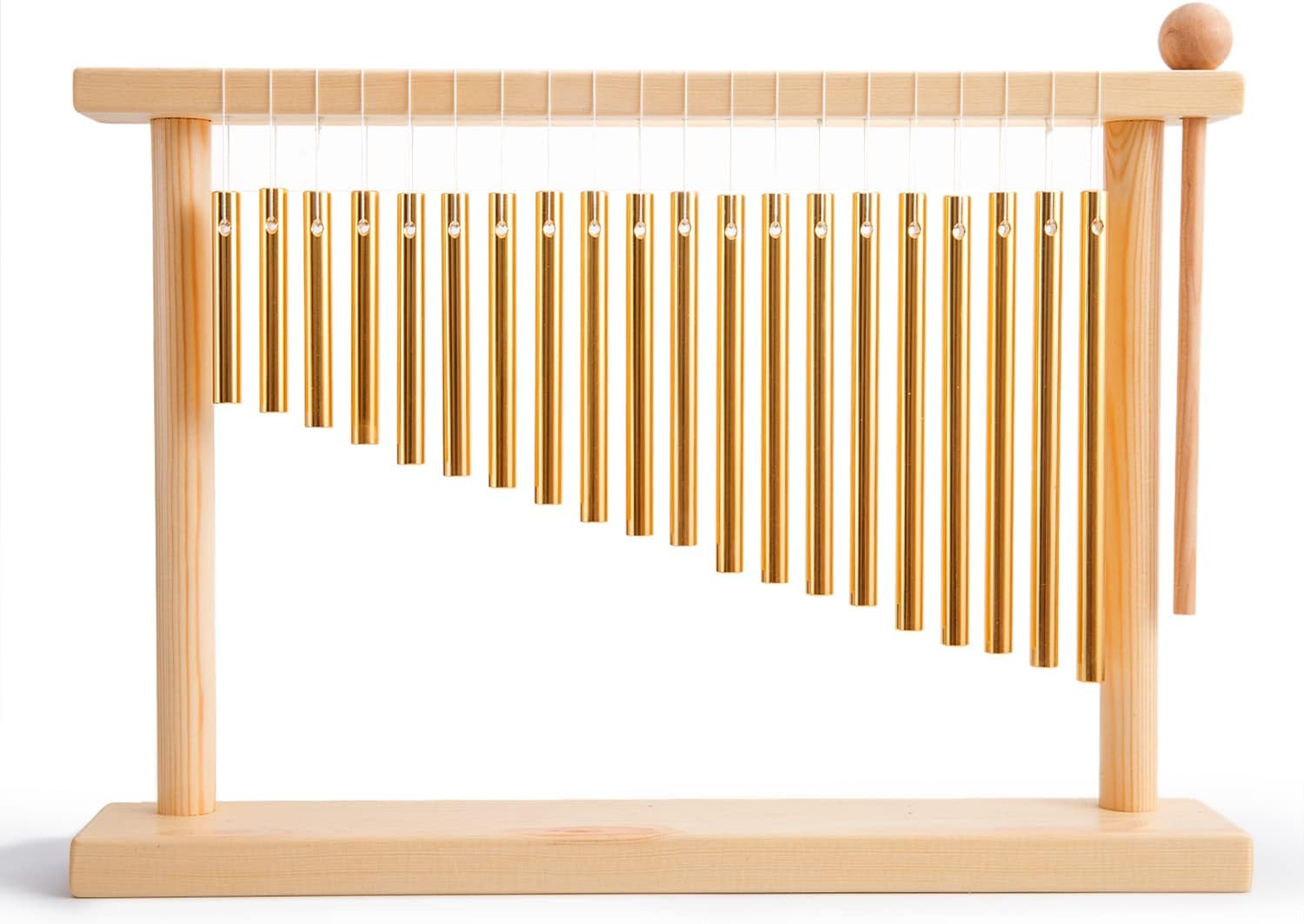 61VjUwphUnL._AC_SL1500_.jpg ENNBOM 20 Note Chime Table Top Bar Chime Wind Chime 20 Bars Instrument Percussion with Mallet (Gold) - Image 1