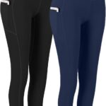 Fengbay 2 Pack High Waist Yoga Pants, Pocket Yoga Pants Tummy Control Workout Running 4 Way Stretch Yoga Leggings