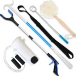 6PC Hip Kit, Hip Replacement Kit After Surgery,Hip Kit for Seniors Total Hip Replacement Prime-Grabber, Sock Aid,Shoehorn&Dressing Stick,Leg Strip,Back Scratcher,Bath Loofah, Hip Kit with Leg Lifter