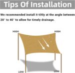 HOMPER 6.5' x 10' Sun Shade Sail Waterproof Sun Shade Sails Canopy Effectively 95% UV Block, Oxford Fabric, for Patio, Balconies, Lawn Garden, Party, Outdoor Activities - Image 5
