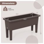 Giantex Raised Garden Beds Outdoor Set of 2, Self-Watering Planter Box with Detachable Legs & Drainage Hole, Outdoor Raised Container for Vegetable Fruit Herbs, 31.5”Lx12”Wx16”H, Easy Assembly (Brown) - Image 4