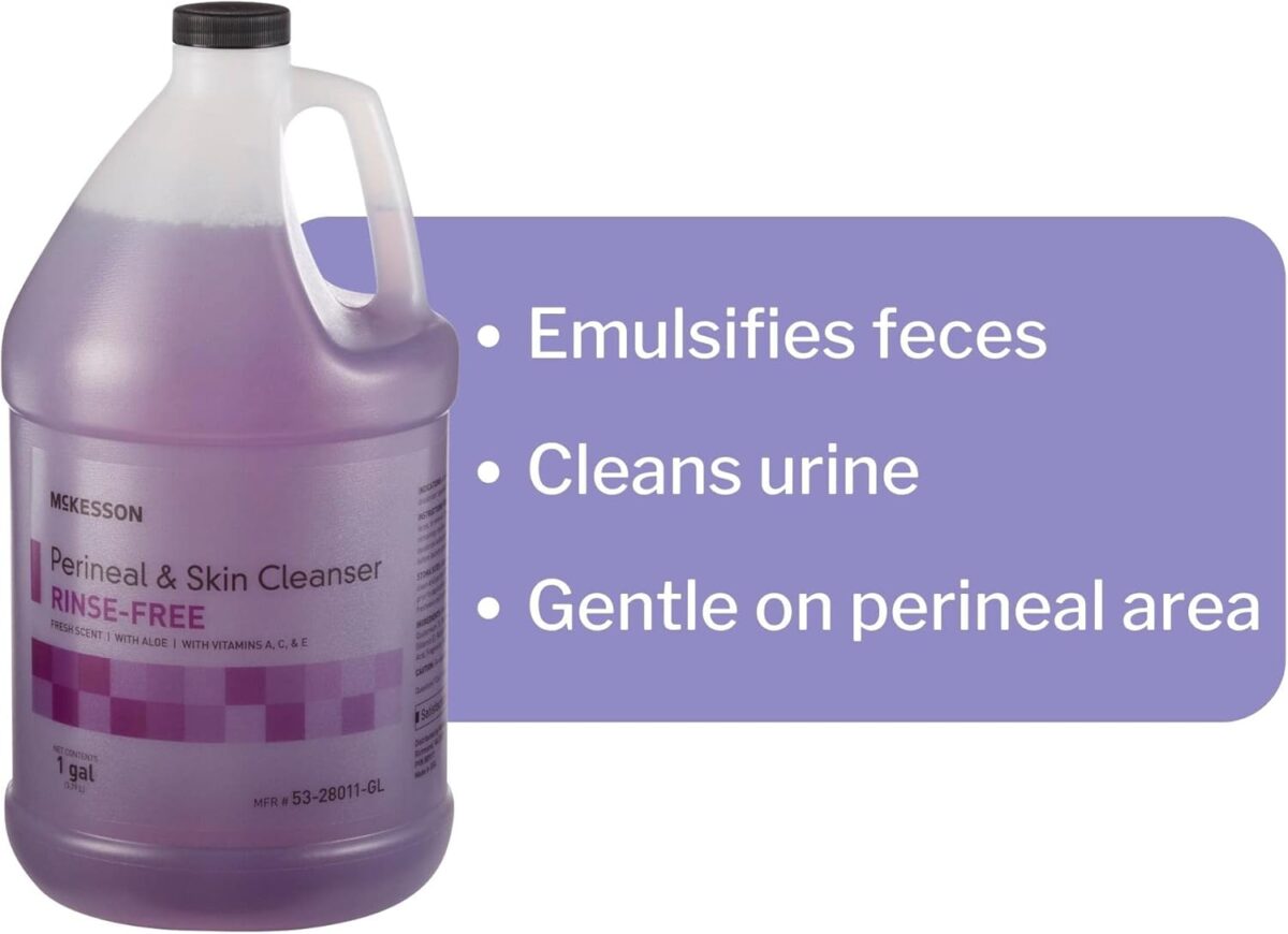 McKesson Perineal Skin Cleanser with Aloe, 1 Gallon [Pack of 1] Rinse-Free Body Wash for Incontinence or Ostomy Care, Fresh Scent - Image 4