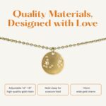 Lucky Feather Zodiac Necklace - 14K Gold-Dipped Constellation Pendant Necklace - Zodiac Sign Birthday Gifts for Women and Girls with Adjustable 16" - 18" Chain - Image 3