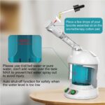 Facial Steamer - Ozone Steamer with 360° Rotatable Arm - 40 Min Steam Time - Humidifier - Unclogs Pores - Blackheads - Portable Facial Steamer for Personal Care Use at Home or Salon,White - Image 4
