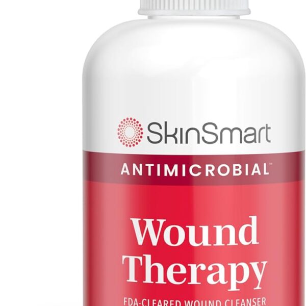 SkinSmart Antimicrobial Wound Therapy, Hypochlorous Acid Safely Removes Bacteria so Wounds Can Heal, 8 Ounce Clear Spray