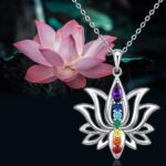 Lotus Flower 7 Chakra Necklace Sterling Silver Yoga Lotus Pendant Chakra Necklaces for Women Balance - Image 9
