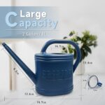 2 Gallon Watering Can, Outdoor Watering Can for Plants, Garden Water Can with Removable Long Spout and Stainless Steel Sprinkler Head, Large Water Can for Greenhouse Flowers Plants (Dark Blue) - Image 3