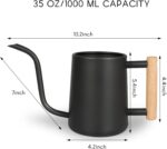 Watering Can for Indoor Plants, 35 oz/1000 ml Metal Stainless Steel Pot with Long Spout for House Plants Bonsai Outdoor Garden Flower Decorative (Black) - Image 7