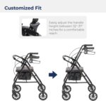 Drive Medical R726BK Foldable Rollator Walker with Seat, Black - Image 7