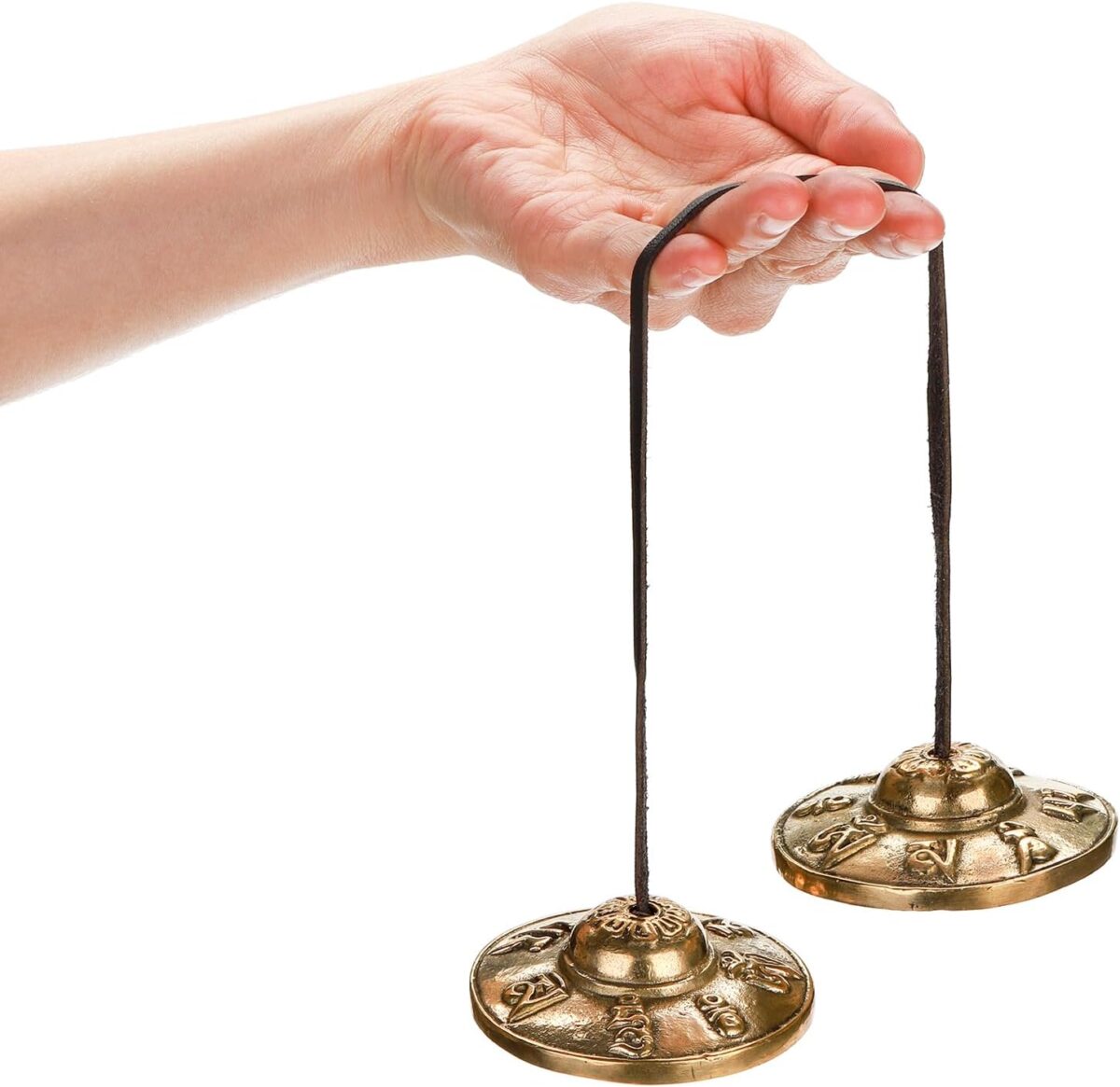 Foraineam Tingsha Cymbals Meditation Chime Bells, 2.5 Inch Brass Tibetan Tingsha Bells Relaxation Musical Instruments for Mindfulness, Chakra Healing, Stress Relief, Sound Awakening, Yoga Meditation - Image 3