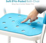 Health Line Massage Products Shower Chair with Back for Seniors, Bathtub Seat with Removable Arms for Handicap, Disabled & Elderly - Adjustable Shower Bench for Tubs (FSA or HSA Eligible) - Image 6