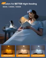 Glocusent Willow Book Light for Reading in Bed, 10LED Bright Reading Light, 3 Colors & 3 Brightness, Rechargeable Book Light Lasts for 80hr, Lightweight Clip on Book Light, Perfect for Book Lovers - Image 3