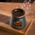 Hand Made Large Capacity Essential Oil Burner Wax Melt Burners, Aromatherapy Aroma Burner Ceramic Oil Diffuser Candle Tealight Holder Home Bedroom Decor Brown - Image 2