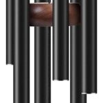 Large Aluminium Wind Chimes 37" Inches to Create a Zen Atmosphere Suitable for Outdoor, Garden, Patio Decoration. Classic Black Wind Chimes with Wind Catcher Suitable as A Gift for Unisex