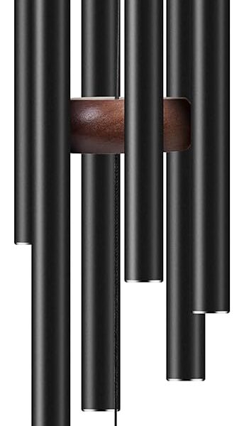 Large Aluminium Wind Chimes 37" Inches to Create a Zen Atmosphere Suitable for Outdoor, Garden, Patio Decoration. Classic Black Wind Chimes with Wind Catcher Suitable as A Gift for Unisex