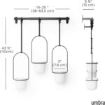 Umbra Triflora Hanging Planter for Window, Indoor Herb Garden, Set of 3, White/Black - Image 3