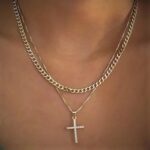 Cross Necklace for Women,Stackable Stacked Stacking Layering Layered Necklaces Dainty Gold Necklace Paperclip Box Flat Mariner Chain Necklace Cross Pendant CZ Diamond Simple Jewelry Gift - Image 5