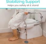 Vive Toilet Safety Rail Frame - Toilet Grab Bars for Elderly, Disabled - Assist Support Rails with Padded Handles - Stand Alone for Bathroom - Adjustable Non Slip for Adults, Seniors, Handicapped - Image 5