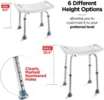 Medical king Shower Chair - with Back Scrubber & Additional Sponge - Tool Free Shower Chair for Elderly - with 8 Adjustable Heights - Portable Anti Slip Bath Chair for Elderly - Image 6