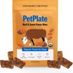 PetPlate Beef and Sweet Potato Bites, Human Grade Dog Treats, All Life Stages, Grain-Free, Organic and Real Ingredients, High Protein, Healthy Snacks (Pack of 1, 4.5 Ounce)