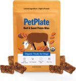PetPlate Beef and Sweet Potato Bites, Human Grade Dog Treats, All Life Stages, Grain-Free, Organic and Real Ingredients, High Protein, Healthy Snacks (Pack of 1, 4.5 Ounce)