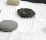 Nature's Mark Mini Zen Garden Kit for Desk with Rake, White Sand, Buddha Figures, Bridge Figure and River Rocks, Black Rectangle Base - Image 5