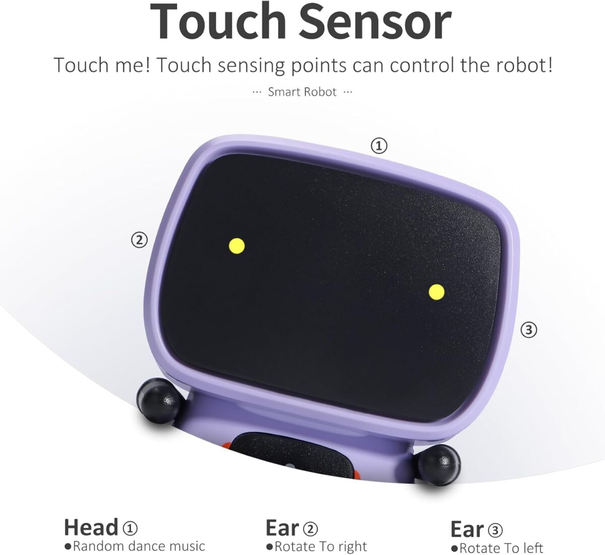 GILOBABY Kids Robot Toys, Interactive Robot Companion Smart Talking Robot with Voice Control Touch Sensor, Singing, Dancing, Recording, Repeat, Birthday Gifts for Girls Ages 3+ Years (Purple) - Image 3