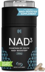 HPN Supplements NAD3 NAD+ Booster | Size 2 Month Supply | Clinically Proven & Independently Tested - Metabolic Repair | 312 mg/ Serving - 120 Capsules