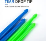 5A Nylon Drumsticks for Kids Adults: Light Durable Drum Sticks Blue Green with Anti-Slip Handles for Electronic Drums Exercise Percussion Accessories (2 Pairs) - Image 4