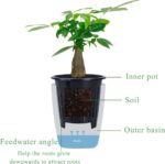 OJYUDD 8 Pack 4 Inch Self Watering Plastic Planter with Inner Pot White Flower Plant Pot,Modern Decorative Flower Pot for All House Plants,Flowers,Herbs,African Violets - Image 3