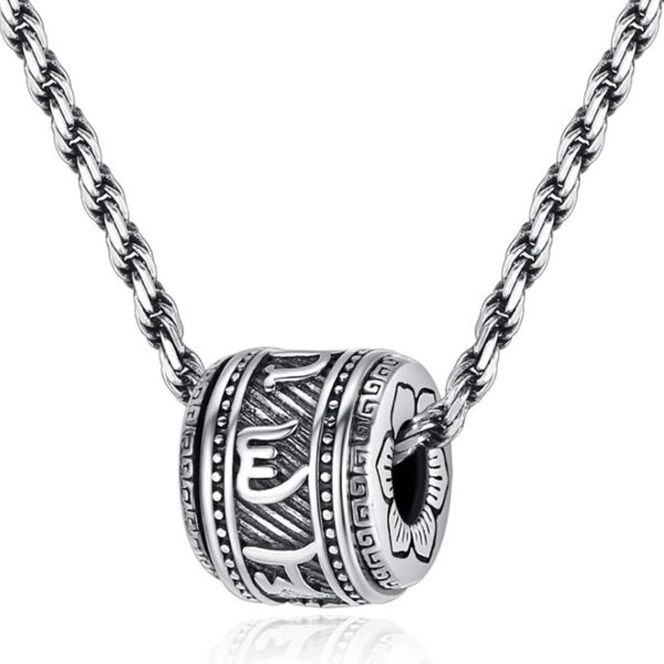 FAZOVIN Tibetan Buddhist Mantra Om Mani Padme Hum/Pixiu Necklace for Men Women with Prayer Wheel Patron Saint Amulet Necklace