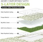 ZAZE Extra Large Picnic Outdoor Blanket, 80''x80'' Waterproof Foldable Blankets Gingham Picnic Mat for Beach, Camping Grass Lawn Park Accessories Cute Couple Gifts Ideas Wedding Registry(Green White) - Image 3