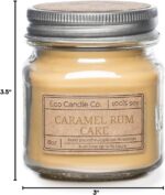 Eco Candle Co. Mason Jar Candle, Caramel Rum Cake, 8 oz. - Scents of Caramel, Rum, Maple, Almond, Pear, & Vanilla - 100% Soy Wax, No Lead, Kraft Label & Antiqued Pewter Lid, Hand Made - Image 4