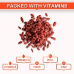 Roots Circle USDA Organic Dried Goji Berries 14.1oz Jar 1 Pack | Bulk Supply of Goji Berry Fruit Superfood | Naturally Rich in Antioxidants to Support Healthy Skin | Raw, Natural, Vegan, Non-GMO, Kosher - Image 2