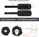 Sportneer Adjustable Ankle Weights 1 Pair 2 4 6 8 10 Lbs Leg Weight Straps for Women Men, Weighted Ankle Weights Set for Gym,Fitness, Workout,Walking, Jogging,1-5 lbs Each Ankle, 1 Pair 2-10 lbs - Image 5