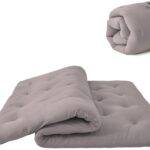 ZonLi Japanese Floor Futon Mattress Queen Size 60"x 80",100% Cotton 2.5'' Thicken Tatami Mattress,Foldable Sleeping Pad,Portable Dormitory Tatami Mat,Roll Up Floor Lounger Bed for Adult (Grey)