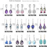 Hefanny 12 Pairs Teardrop Druse Crystal Drop Dangle Earrings for Women Cubic Zirconia Huggie Hoop Earring Jewelry Set Christmas Gifts - Image 3