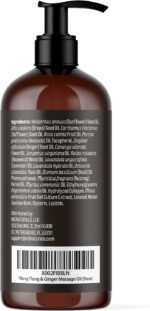 Ylang Ylang + Ginger Massage Oil for Massage Therapy and Manipulation Therapy | Collagen and Stem Cell Anti Cellulite Body Oil for Lymphatic Massage and Sore Muscles Skincare by M3 Naturals - Image 3
