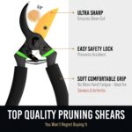 GROWIT 8.5" Titanium Bypass Pruning Shears (T13) - Razor Sharp Premium Garden Shears Clippers Pruners - Heavy Duty Garden Scissors - Rust Resistant Blade - Image 2