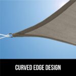 GORILLA GRIP Heavy Duty Sun Shade, UV Protection Fade Tear and Rust Resistant Rectangle Sunshade Canopy, Curved Edges Blocks Sunlight, Breathable Sail, Outdoor Patio, Lawn Garden 12x16 FT Gray - Image 8