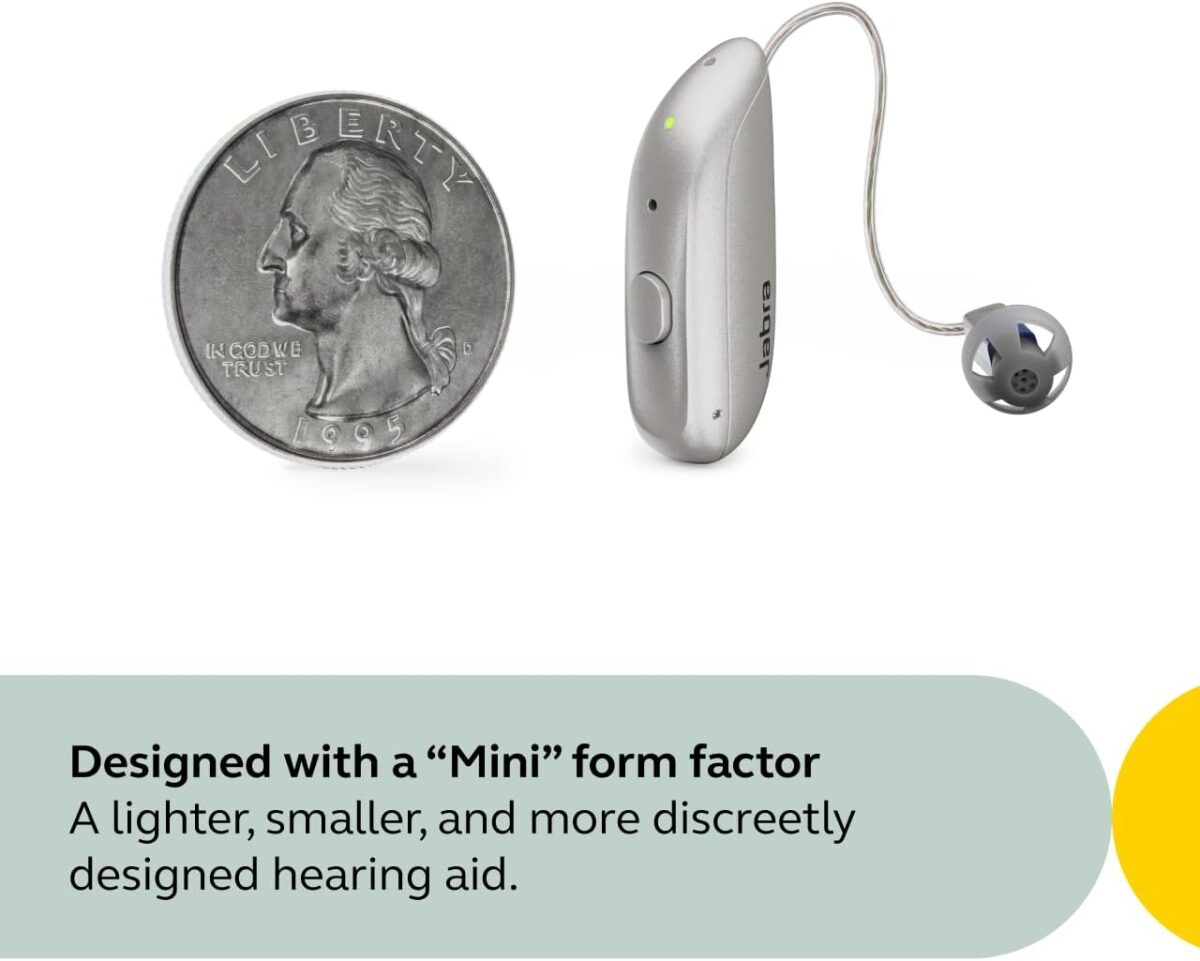 Jabra Enhance Select 300 OTC Hearing Aids, Audiology Team Care Included, Bluetooth Streaming for Calls, Music, Media for iOS & Android, Nearly Invisible & Comfortable, Noise Reduction - Silver - Image 2