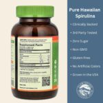 Nutrex Hawaii, Pure Hawaiian Spirulina 500 mg, Vegan, Supports Immune System, Heart, Cells and Energy, 400 Tablets - Image 2