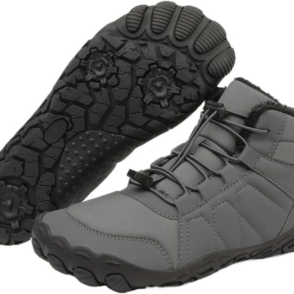 Hike Winter Footwear Barefoot Boots Mens Womens, Waterproof Winter Snow Boots, Warm Ankle Booties, Wide Toe Barefoot Hiking Boots, Non-Slip Zero Drop Sole Hike Shoes for Hiking Walking Outdoor
