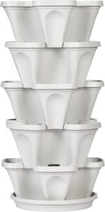 Mr. Stacky 5 Tier Stackable Strawberry, Herb, Flower, and Vegetable Planter - Vertical Garden Indoor/Outdoor - Image 2