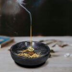 Natural Marble Incense Holder, Incense Holder for Sticks and Backflow Incense, Handmade Stick Incense Holder Ideal for Smudging, Incense Burning, Decoration.Easily Grab All Incense Ash (Black) - Image 5