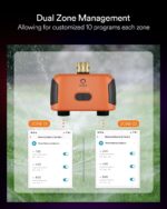 Lumary Smart Sprinkler Timer 2 Zone, WiFi Water Timer for Garden Hose, Brass Inlet Water Hose Timer Outdoor, Manual/Automatic Drip Irrigation Timer, App/Voice Control Work with Alexa, Orange, L-WT2A1 - Image 7