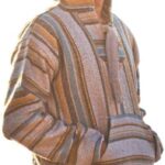 Authentic Baja Hoodie - Drug Rug Hoodie - Mexican Baja Hoodie - Baja Poncho - Grey