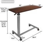 Vaunn Medical Adjustable Overbed Bedside Table With Wheels (Hospital and Home Use) - Image 3